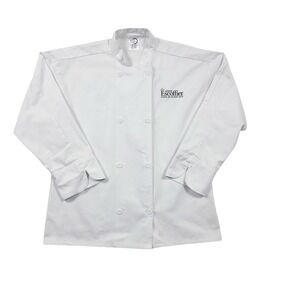 Auguste Escoffier School Culinary Chef Coat Men's Large White Logo-Mercer